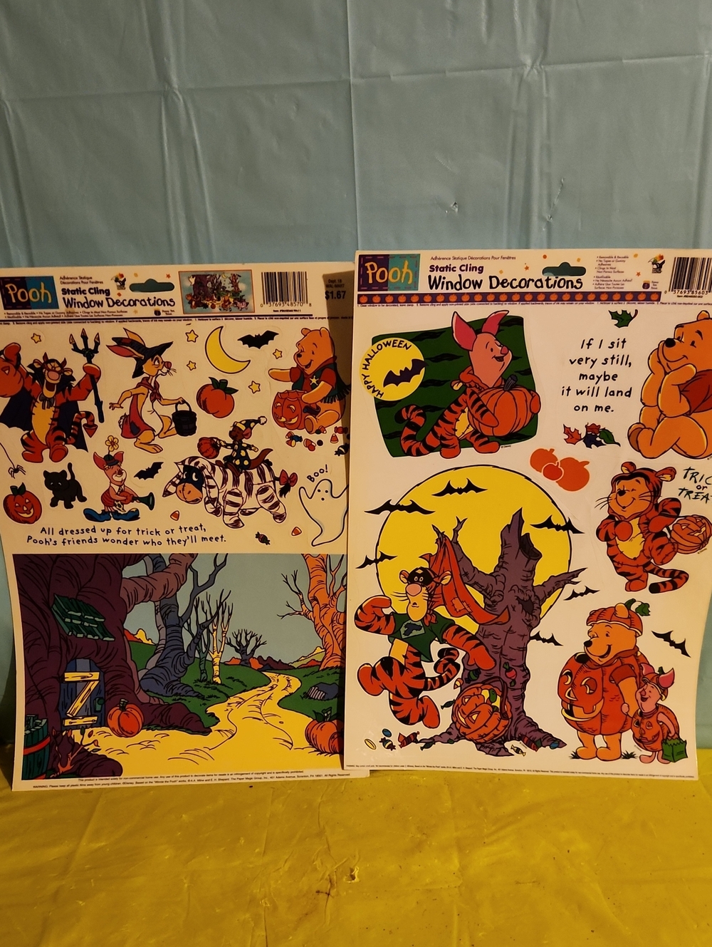 Vintage, Winnie The Pooh, Colorful, Nostalgic, Halloween Window Clings